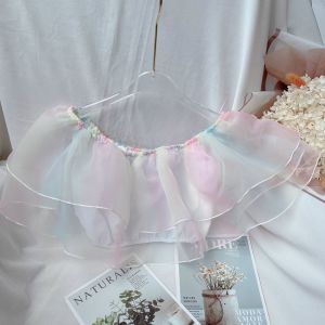 Áo Bẹt Vai Voan Tơ 7 Sắc Cầu Vòng/Áo Đi Biển Mùa Hè Cực Hót KV7 / Áo Kiểu Nữ Trễ Vai