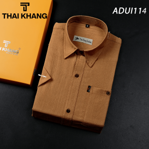 Áo sơ mi ngắn tay nam trung niên vải đũi THÁI KHANG siêu mát form rộng rãi thoải mái ADUI11