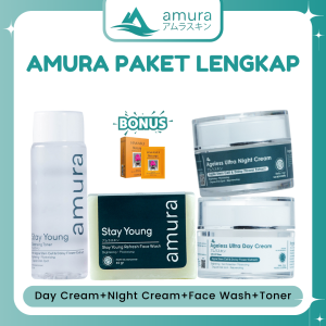 AMURA SKINCARE PAKET 3IN1 DAY CREAM NIGHT CREAM DAN FACE WASH Amura Day Cream - Cerahkan Wajah & Melindungi dari Sinar UV Amura Night Cream - Kencangkan Kulit & Hilangkan Flek Hitam Amura Stay Young Face Wash Mencerahkan Wajah dan Mengangkat Kotoran