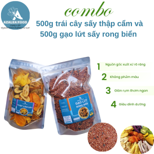 Combo 500g trái cây sấy thập cẩm và 500g gạo lứt sấy rong biển Thực phẩm H.Đ