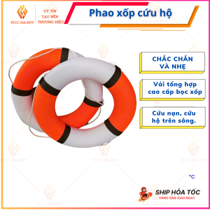 Phao cứu hộ (cứu sinh) Xốp Size lớn - Trắng Cam.