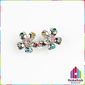 HB Rhinestone Flower Tighten Waist Buckle Pins Waist Clip Adjustable Snap Detachable 1 Set