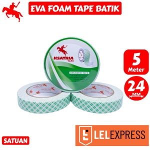 [TERMURAH] KSATRIA Tape Eva Foam Batik Tape / Double Tape Busa Putih 24mm x 5 meter -Pcs