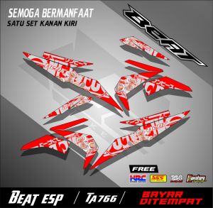 One Piece! Striping stiker Motor Beat Street (TA766) stiker Motor sticker Variasi Racing Semi Full Keren