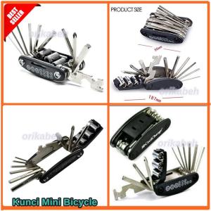 Kunci Shock Sepeda 16 in 1 Model Lipat Paket Komplit Set Alat Servis Service OK