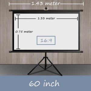 Fiberglass Tripod Projector Screen Portable Fiberglass Projector Screen 60 inch  72 inch 16:9 HD Projector Screen with Tripod Foldable HD Projection Screen