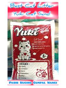 Kemasan 6 Liter Pasir Kucing Gumpal Wangi YUKI CAT SAND Anti Bakteri-THE BEST CAT LITTER