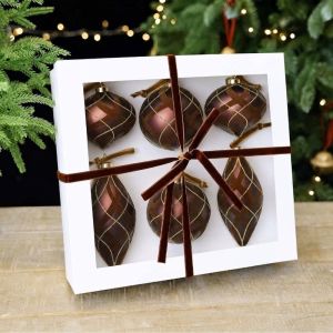 DJRGS 6PCS/SET Colorful Painting Christmas Hanging Ball Glitter Plastic Xmas Finial Ball Pendants Xmas Tree Ornaments Exquisite Christmas Ball Ornaments Home Decor