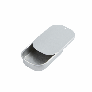 BUENOO Multi Size Sliding Lid Tin Box Small Size Metal Rectangular Push-Pull Tin Box Hinged Containers Slide Top Storage Tin Box Candy Storage