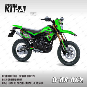 Decal KLX 150 SM 2025 terbaru stiker decal new klx sm 150 MOTIF HIJAU SIMPLE D-A8-062 A8 014-021 D-A8-052