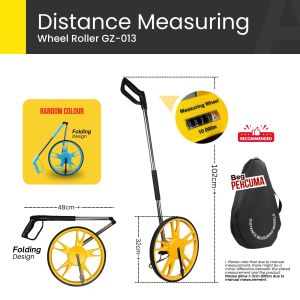 Distance Measuring Wheel Roller Analog Folding Counter Measure Premium Alat Roda Pengukur 10000 Meter Ukur Jarak GZ-013