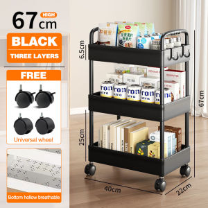 3/4/5 Layer Trolley Cart Organizer Easy Moving Rack Trolley Rack With Wheels Home Storage Shelf