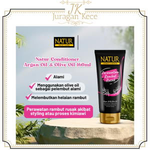 JUKE NATUR Conditioner Argan Oil & Olive Oil 160ml - Kondisioner Menutrisi Rambut Rusak Kering dan Bercabang