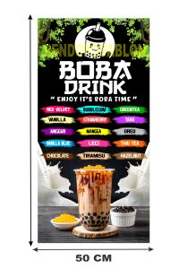 Spanduk Banner Minuman Boba 50x100
