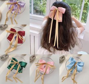 Kẹp Tóc Nơ Phối Dây Ruy Băng Tua Rua Nhiều Màu Phong Cách Hàn Quốc Xinh Xắn Cho Bé Gái