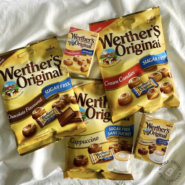 6-Pack Werther's Original Sugar Free Caramel Chocolate Hard Candies - 1.46 Oz Bags (Individually Wrapped)