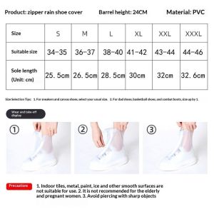 SERENEGLOW Bọc giày khóa dây kéo không thấm nước cho những ngày mưa-Bảo vệ khởi động PVC chống trượt bền cho nam và nữ