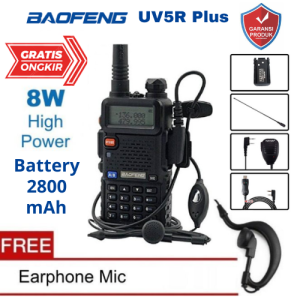 garansi 1 tahun HT BF UV-5R PLUS 8W 2800mAh Dual Band VHF - UHF Radio FM handy talkie jarak jauh 100km handy talkie jarak jauh 10km handy talkie murah RD47
