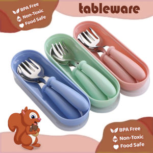 Spoon and Fork Set for Kids Stainless Cute Cartoon Training Spoon for Toddlers BPA Free