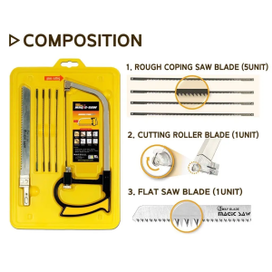 Compact Hacksaw With Quick Change Blade System For Efficient Metal Cutting 8 In 1