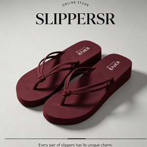 [Free Shipping] 3.0 mid-heel wedge flip-flops solid color soft sole non-slip womens outdoor beach waterproof sandals that make feet look smaller