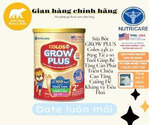 Sữa bột Nutricare Colos 24h Grow Plus 2+ LON 850G giúp trẻ phát triển toàn diện