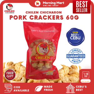 Chilen Chicharon Regular Cebus Best Pork Crackers 60 grams | Authentic Delicacy of Cebu made of Tasty Crispy Pork Skin | Ready to Eat Directly from Chilen Chicharon | Pork Cracklings | Best Pasalubong | Import Quality