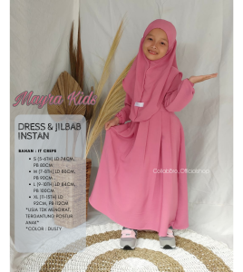 Gamis Anak terbaru 2022 Mayra Kids Set Jilbab Umur 5 6 7 8 9 10 11 12 13 Tahun | Bahan Adem Plus Jilbab Grosir Bandung