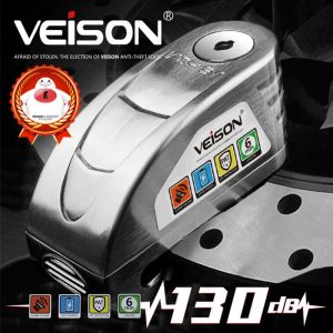 DX19 VEISON Motorcycle Alarm Lock Bike Steelmate Waterproof Disc Lock Warning Security Anti theft Brake Rotor Padlo
