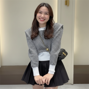 AJWShop [XAH] Atasan Wanita Korean Style Premium Rajut Import High Quality | Baju Wanita Kekinian Atasan Korean Style | Baju Remaja Perempuan Kekinian Outfit | Baju Rajut Korea Import Adem | Kaos Rajut Wanita Lengan Panjang Import Premium