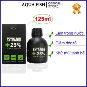 Vi sinh hồ cá vi sinh làm trong nước bể cá hồ cá Extra Bio 125ml giúp làm trong nước khử mùi tanh hôi giảm độc tố ức chế rêu hại rất an toàn cho cá và thủy sinh