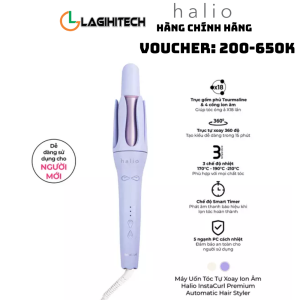 Máy sấy tóc Ion âm Halio Hypersonic Hair Dryer / Máy Uốn Tóc Tự Xoay Ion Âm Halio instaCurl Premium Automatic Hair Style - Hàng chính hãng Bảo Hành 12 Tháng