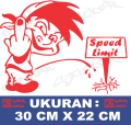 Sticker Mobil Animasi Kartun Lucu Speed Limit. 