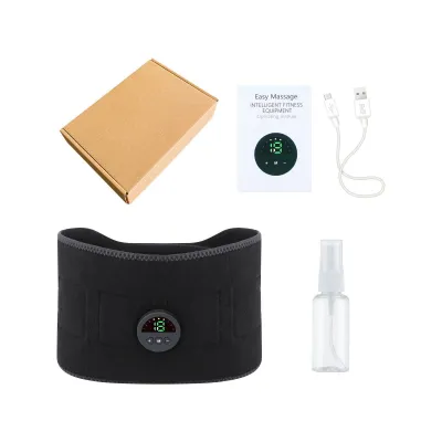 【Free Returns】 Smart EMS Abdominal Slimming Belt Electric Muscle Waist Trainer Fitness Weight Loss Fat Burn Body Shaper For Men Women USB Rechargeable