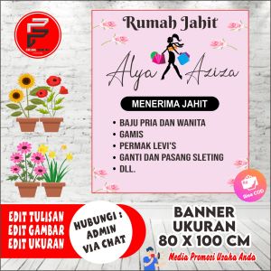 Banner Vermak Jahit / Spanduk Permak / Banner Tailor / Spanduk Jahit / Banner Ukuran 80x100 cm Bisa COD