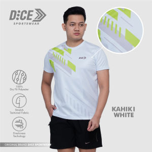 DICE Jersey Kahiki White Baju Kaos Atasan Running Futsal Gym