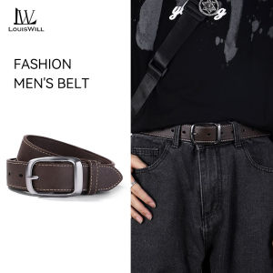 LouisWill Mens Belt Retro Needle Buckle Belts Soft PU Belt Fashion Business Belt 120cm Scratch Resistant Belts Leisure Belt Gentlemen Belt for Men