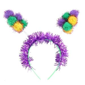 Carnivals Phụ kiện tiệc pompoms headband cho Mardi Gras chủ đề lễ hội đạo cụ tiệc hairband dành cho người lớn kỳ nghỉ headpieces