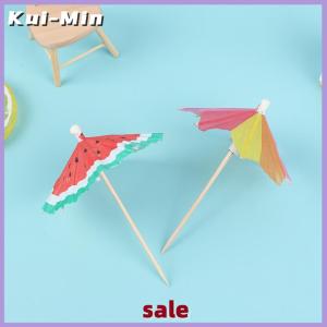 Kui-Min 50PCS Cocktail Umbrella Sticks Decorative Toothpicks Fruit Dessert Drinks Picks