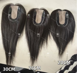 8X12CM 100% Human Hair Piece Black Hair Replacement Cover White Hair Breathable And Lightweight Wig Increase Hair Volume For Woman