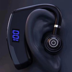 New Wireless Bluetooth Headset Sports in-ear Sound Insulation Noise Reduction Long Battery Life Standby Business Digital Display Screen Hanging Ear Sports Bluetooth Headset Waterproof Fitness Running Car Headset