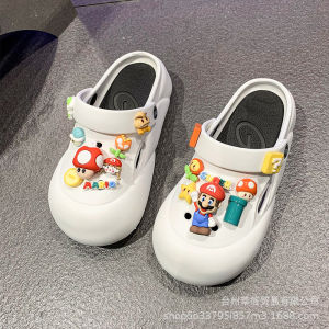 Free Shipping WomenS Summer New Style Outdoor Cute Cartoon Student Two-Way Wear Thick-Soled Closed-Toe Sandals