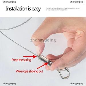 [COD] zhangyuqing Adjustable Automatic Wire Rope Spring Hook Clothesline Hanging Solution System Suspension Code Stainless Steel Cable