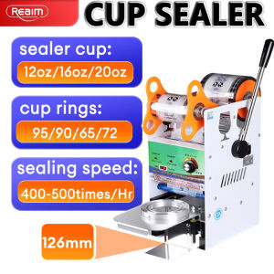 REAIM Cup Sealer Machine 65/72/90/95mm Manual Milk Tea Electric Manual Sealing machine 封口机