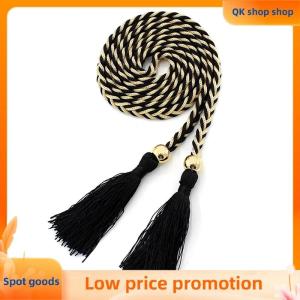 ✨QK shop✨ Ladies Fringed Thin Waist Chain Skirt Decor Waist Strap Rope Knotted Mixed Color Braided Female Waist Belt