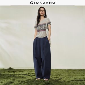 GIORDANO Women Casual Pants Moderate Thickness Casual Pants Non-Elastic Casual Pants Woven Fabric Casual Pants 18416602