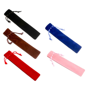 Velvet Pen Pouches Single Pen Sleeve Holder with Drawstring Small Case Pencil Pouch for Protecting Gifting Storing Pen