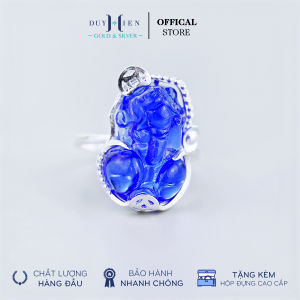 Nhẫn Bạc Tỳ Hưu Đá Phong Thủy Nhiều Màu Sắc Ngậm Kim Tiền May Mắn - Vàng Bạc Duy Hiển