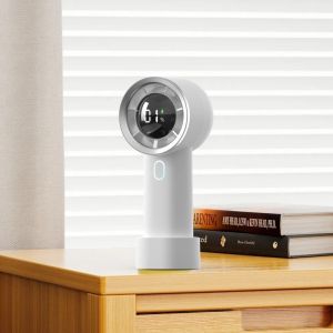 100 Speed/Gears LED Digital Display Handheld Fan Rechargeable Super Powerful Turbo Air Cooling Fan USB Portable Mini Fan 风扇 Kipas