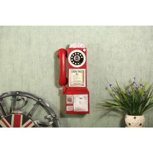 Creativity Vintage Telephone Model Wall Hanging Ornaments Retro Furniture Phone Miniature Crafts Gift for Bar Home Decoration